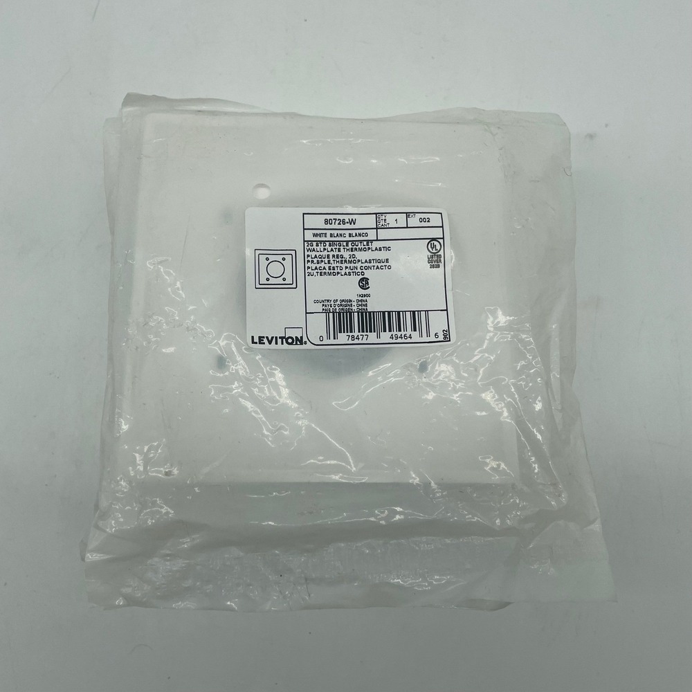 14pk Leviton 80726-W 2-Gang Single Outlet Wallplate White Thermoplastic
